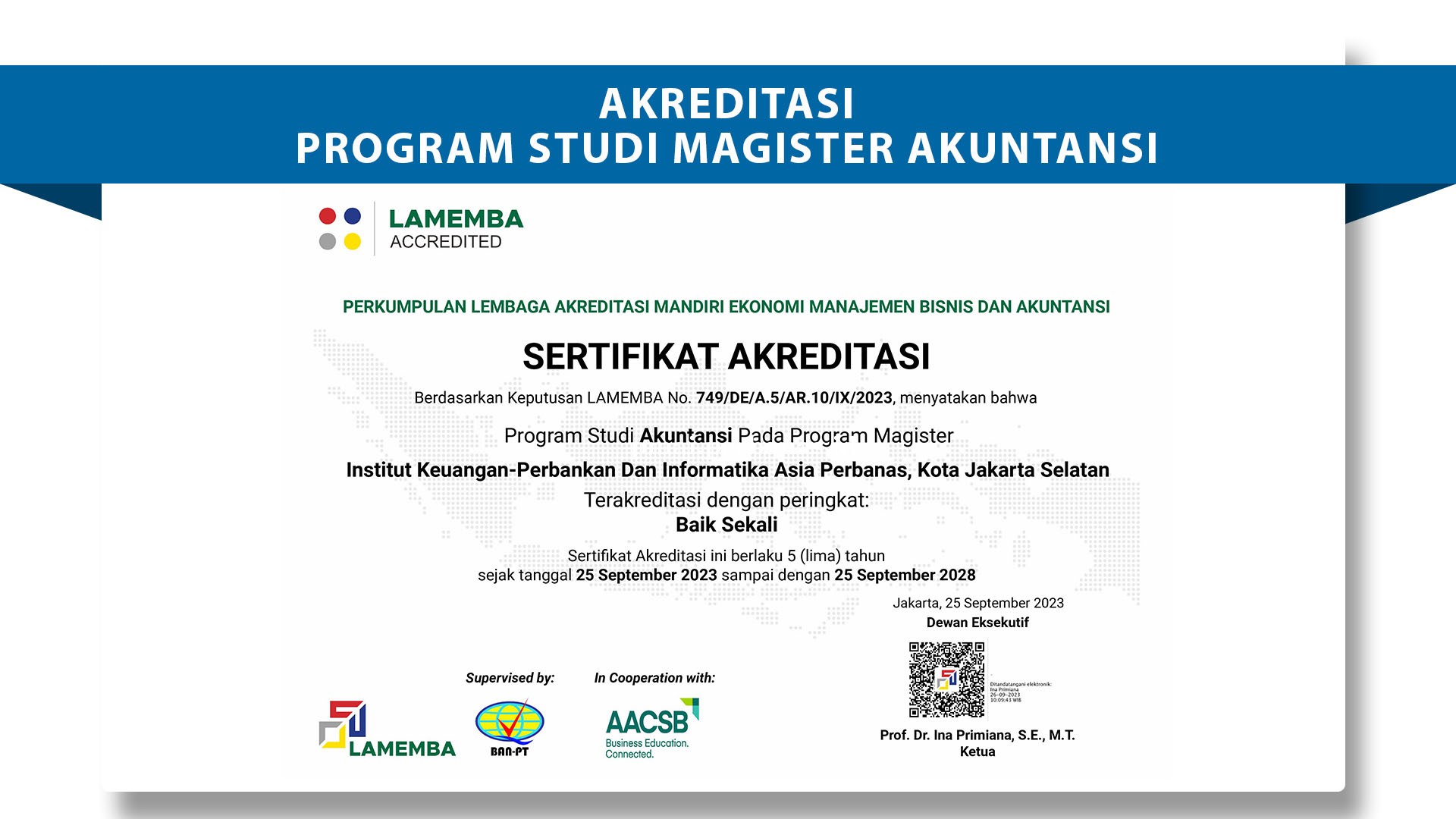 Akreditasi Program Studi Magister Akuntansi